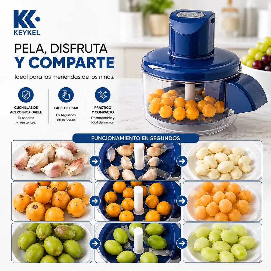 Pelador Eléctrico De Frutas Y Verduras Automático Con Soporte Para Cocina Hogar Pequeño Portátil USB Keykel