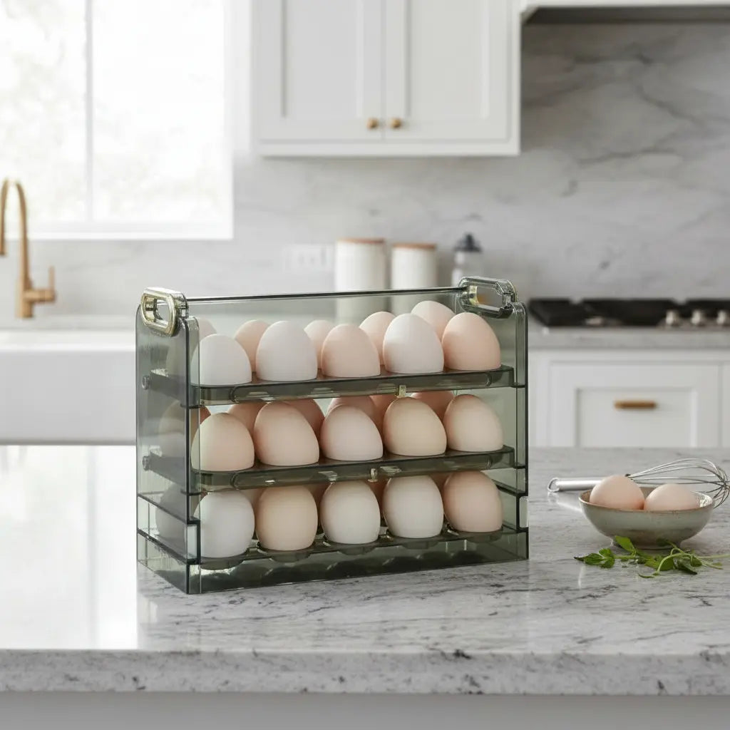 Organizador Estante De Huevos Para Nevera Encimera 3 Niveles